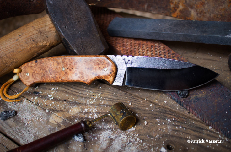 Couteau droit loupe d'amboine 